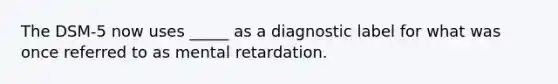 The DSM-5 now uses _____ as a diagnostic label for what was once referred to as mental retardation.