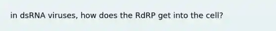 in dsRNA viruses, how does the RdRP get into the cell?