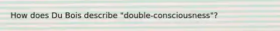 How does Du Bois describe "double-consciousness"?