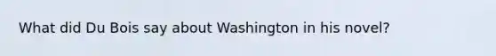 What did Du Bois say about Washington in his novel?