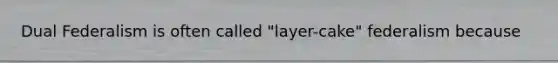 Dual Federalism is often called "layer-cake" federalism because