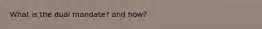 What is the dual mandate? and how?