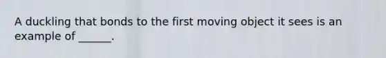 A duckling that bonds to the first moving object it sees is an example of ______.