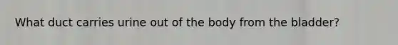 What duct carries urine out of the body from the bladder?