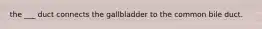 the ___ duct connects the gallbladder to the common bile duct.