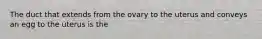 The duct that extends from the ovary to the uterus and conveys an egg to the uterus is the