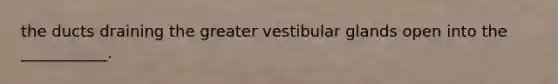 the ducts draining the greater vestibular glands open into the ___________.