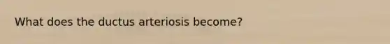 What does the ductus arteriosis become?