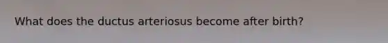 What does the ductus arteriosus become after birth?