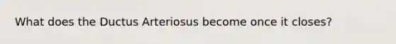 What does the Ductus Arteriosus become once it closes?