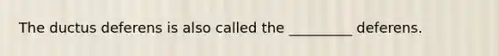 The ductus deferens is also called the _________ deferens.