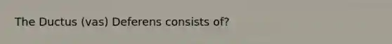 The Ductus (vas) Deferens consists of?