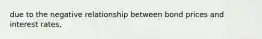 due to the negative relationship between bond prices and interest rates,