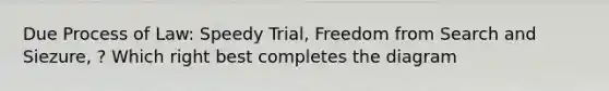 Due Process of Law: Speedy Trial, Freedom from Search and Siezure, ? Which right best completes the diagram