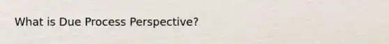 What is Due Process Perspective?