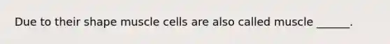 Due to their shape muscle cells are also called muscle ______.