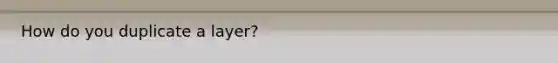 How do you duplicate a layer?
