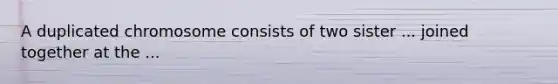 A duplicated chromosome consists of two sister ... joined together at the ...