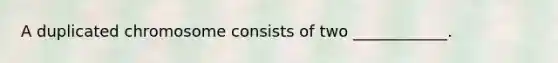 A duplicated chromosome consists of two ____________.