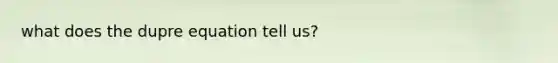 what does the dupre equation tell us?