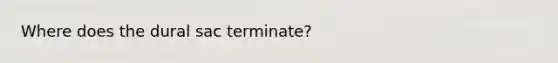 Where does the dural sac terminate?