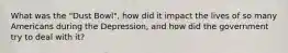 What was the "Dust Bowl", how did it impact the lives of so many Americans during the Depression, and how did the government try to deal with it?
