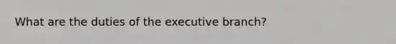 What are the duties of the executive branch?