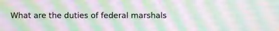 What are the duties of federal marshals