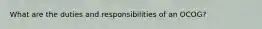 What are the duties and responsibilities of an OCOG?