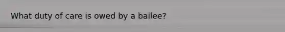 What duty of care is owed by a bailee?