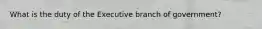 What is the duty of the Executive branch of government?