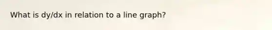 What is dy/dx in relation to a line graph?