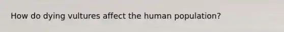 How do dying vultures affect the human population?