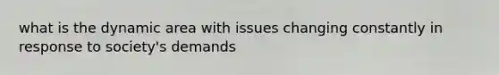 what is the dynamic area with issues changing constantly in response to society's demands