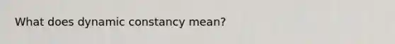 What does dynamic constancy mean?