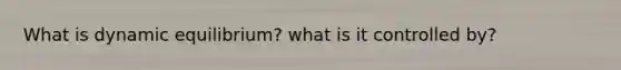 What is dynamic equilibrium? what is it controlled by?