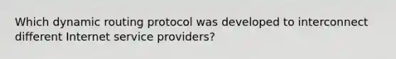 Which dynamic routing protocol was developed to interconnect different Internet service providers?