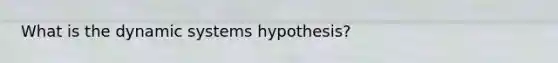 What is the dynamic systems hypothesis?