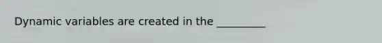 Dynamic variables are created in the _________