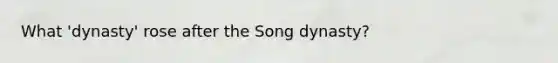 What 'dynasty' rose after the Song dynasty?