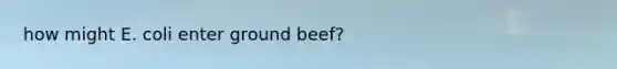 how might E. coli enter ground beef?