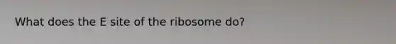 What does the E site of the ribosome do?