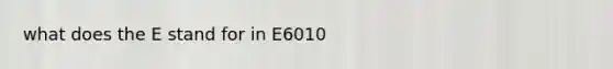 what does the E stand for in E6010