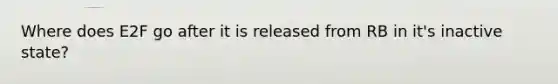 Where does E2F go after it is released from RB in it's inactive state?