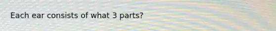 Each ear consists of what 3 parts?