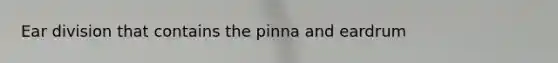 Ear division that contains the pinna and eardrum