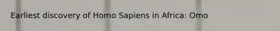 Earliest discovery of Homo Sapiens in Africa: Omo