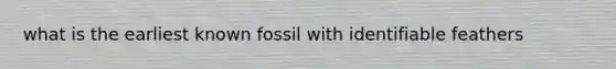 what is the earliest known fossil with identifiable feathers