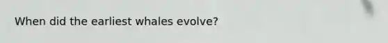 When did the earliest whales evolve?