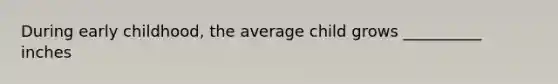 During early childhood, the average child grows __________ inches